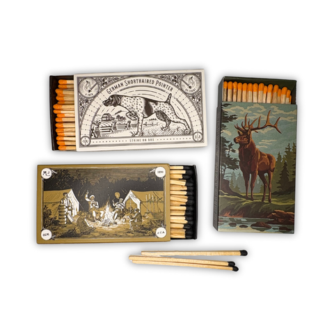 Safety Match Sampler – three boxed 4-inch strike-on-box matches by Mollyjogger.