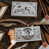 Mollyjogger safety matches used to light a campfire outdoors in the Ozarks.