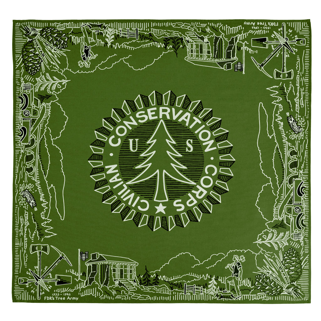 CCC Civilian Conservation Corps FDR Legacy Bandana WPA Mollyjogger 