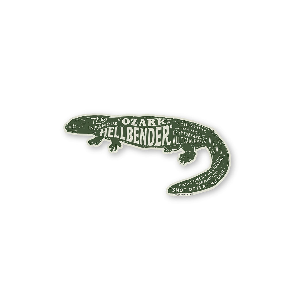 Ozark Hellbender Salamander Sticker Ozarks National Scenic Riverways Canoe  Boat endangered