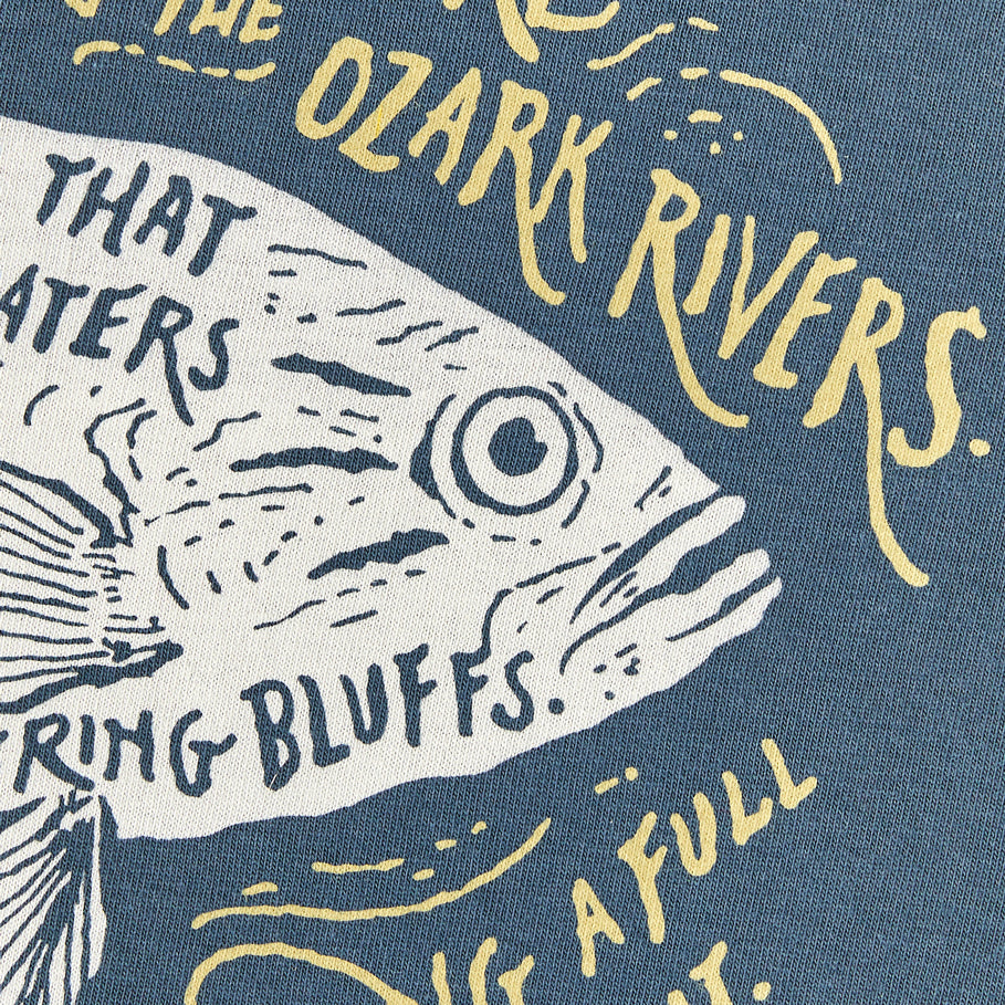 Ozarks Smallmouth Bass Shirt Jon Contino USA organic mollyjogger