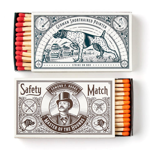 Safety Matches Hounds pointer German shorthaired dog matchbox  4" inch