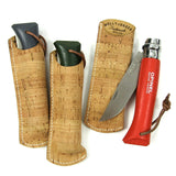 Mollyjogger knife no.8 leather cork red green slate Opinel
